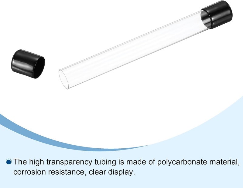MECCANIXITY Clear Storage Tube 20x22mm Small Plastic Round Tubing with Caps Rigid Bottle Container 200mm/8 Inch for Item Stored - Image 3